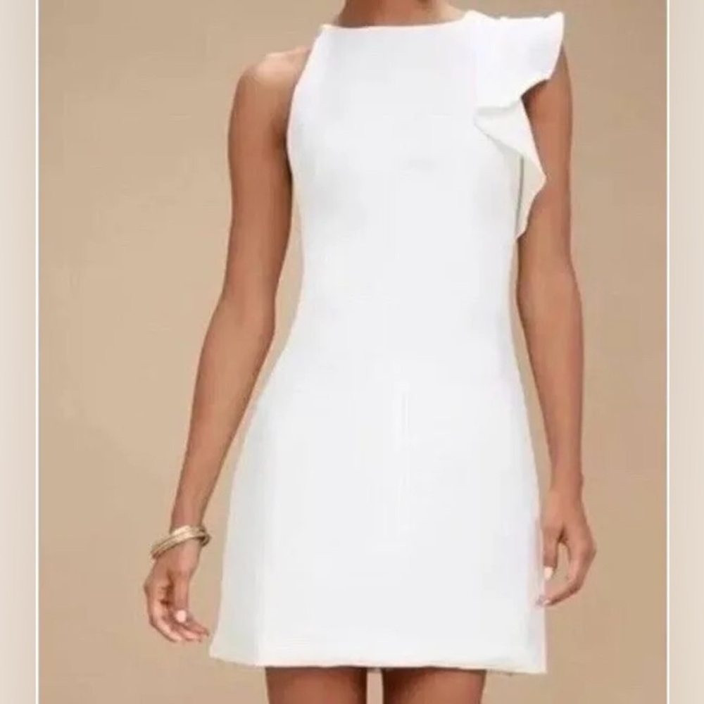 Lulus Dinah White One-Shoulder Dress XS